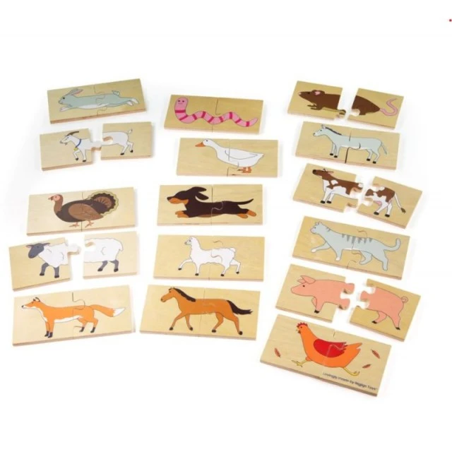 Bigjigs- Wooden matching puzzle - Farm life