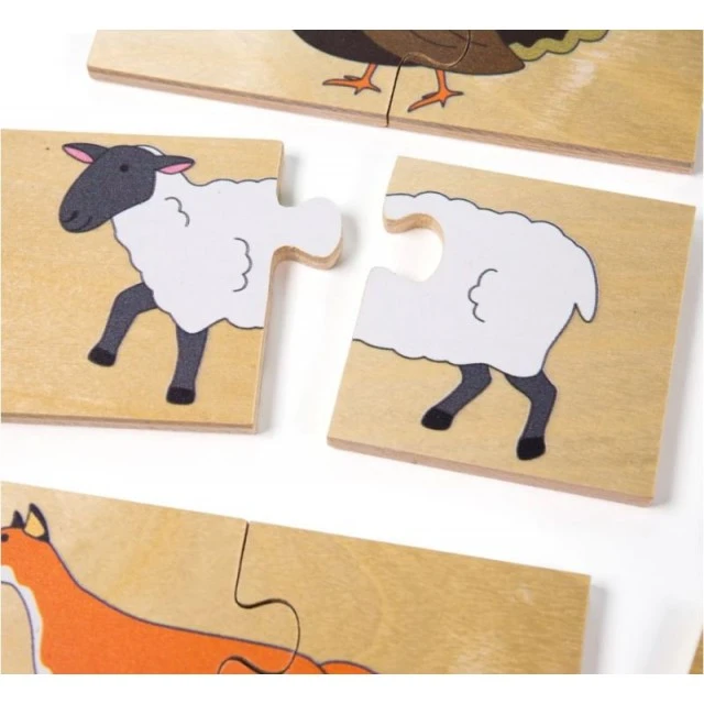 Bigjigs- Wooden matching puzzle - Farm life