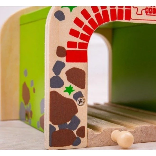 Bigjigs wooden railway Double tunnel