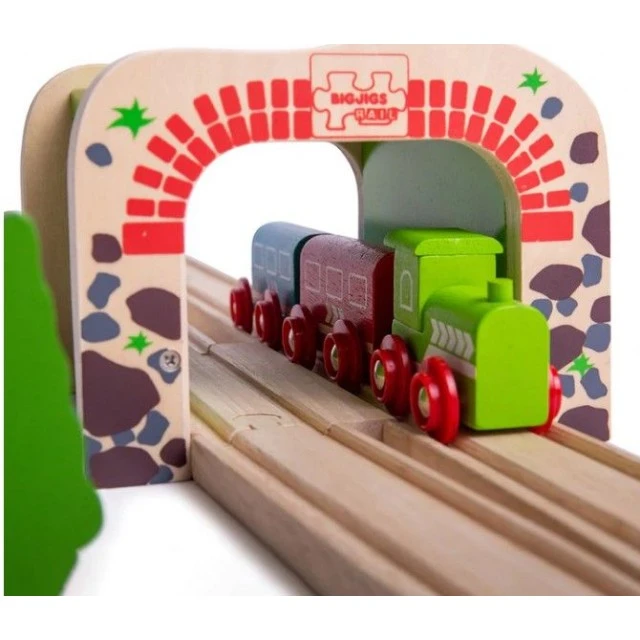 Bigjigs wooden railway Double tunnel