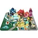 Large wooden set for children with cubes, puzzle and constructor