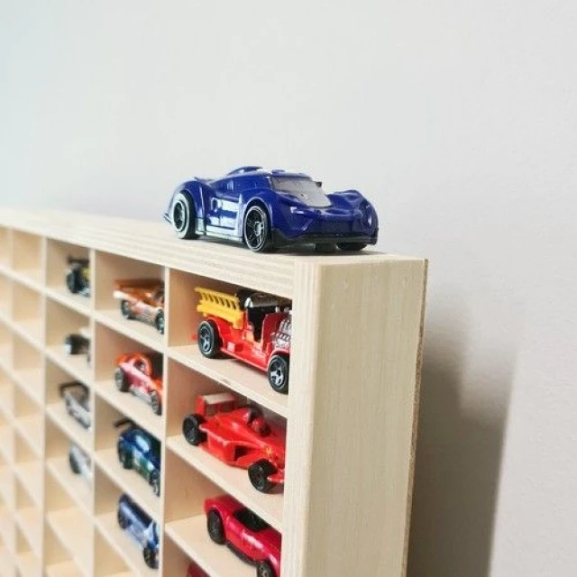 Wooden shelf for storing strollers and toys - 54 compartments - Kruzzel