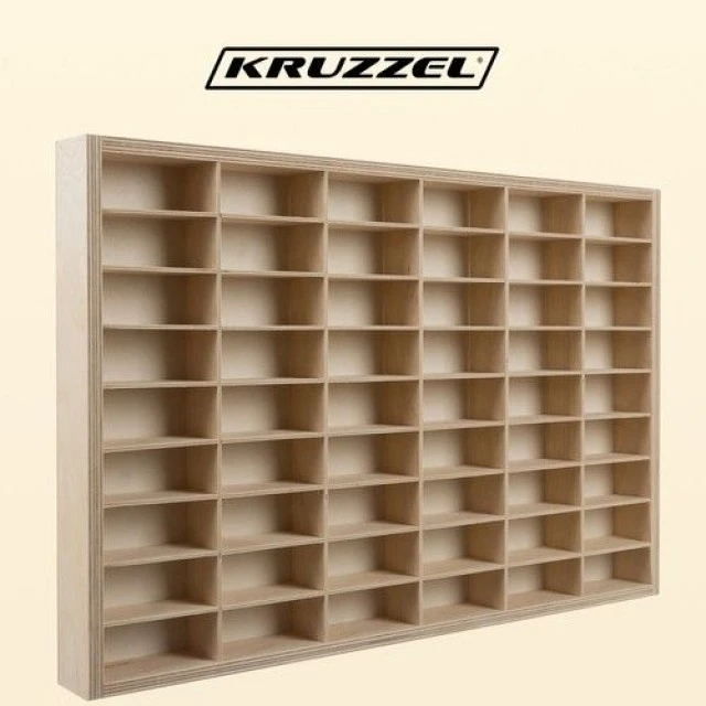 Wooden shelf for storing strollers and toys - 54 compartments - Kruzzel