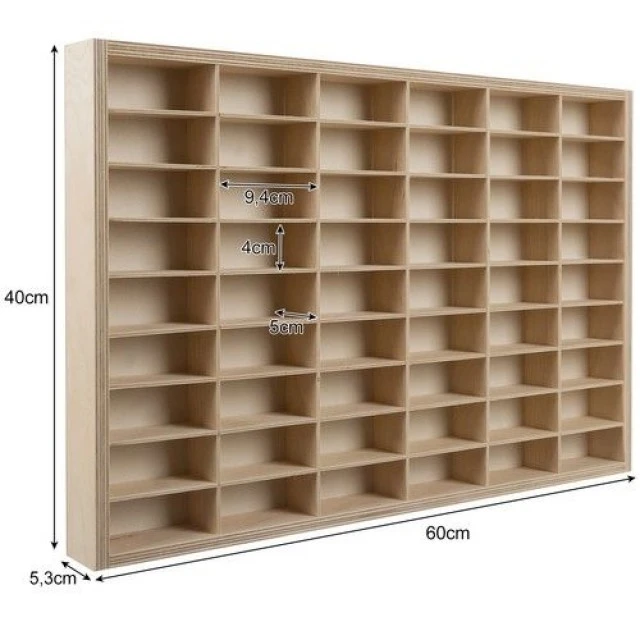 Wooden shelf for storing strollers and toys - 54 compartments - Kruzzel