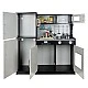 Modern wooden play kitchen with sounds, light and accessories - black - Kruzzel