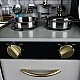 Modern wooden play kitchen with sounds, light and accessories - black - Kruzzel