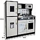 Modern wooden play kitchen with sounds, light and accessories - black - Kruzzel