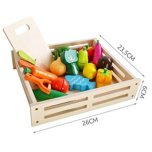 Wooden vegetable cutting board and accessories - 34 pieces - Kruzzel