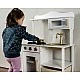 Модерна дървена кухня за игра със звуци, светлина и аксесоари - бял, бежов и златист цвят - Kruzzel