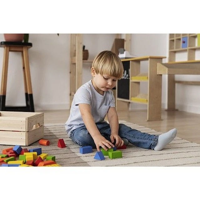 Wooden blocks - 100 pieces - Kruzzel