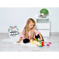 Дървен образователно камионче с чукче - Iso Trade