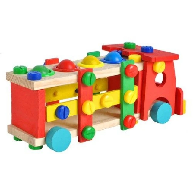 Wooden educational truck with hammer - Iso Trade