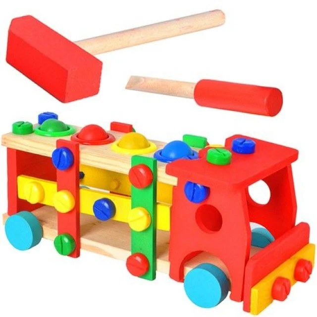 Wooden educational truck with hammer - Iso Trade