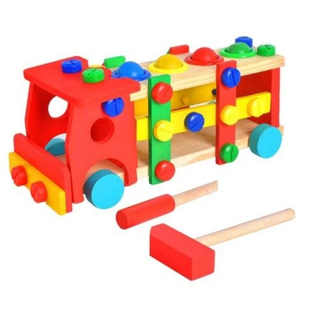 Wooden educational truck with hammer - Iso Trade