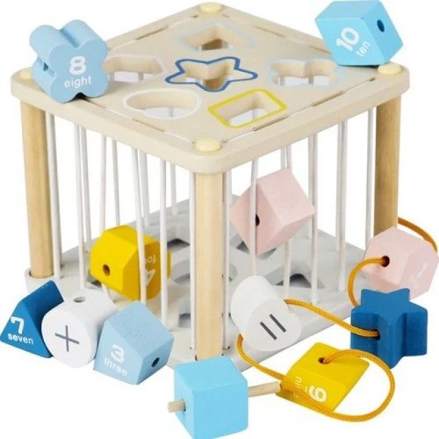Sorter, wooden sensory cube - Kruzzel