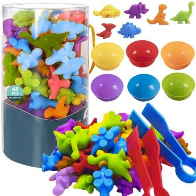 Educational Dinosaur Counting Game - 56 Pieces - Kruzzel
