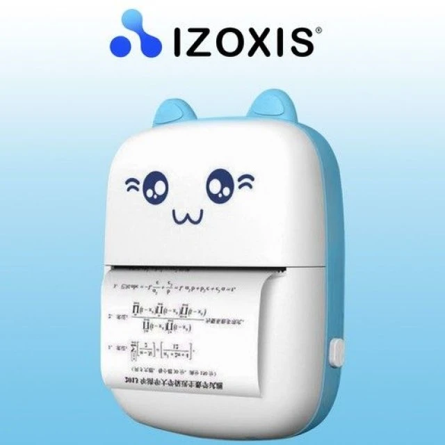 Мини термичен принтер на снимки с Bluetooth и 11 печатни ролки хартия - Izoxis