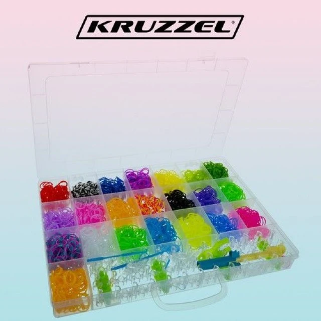 Творчески комплект - изплети си сам гривнички от 4400 бр. ластици - Kruzzel