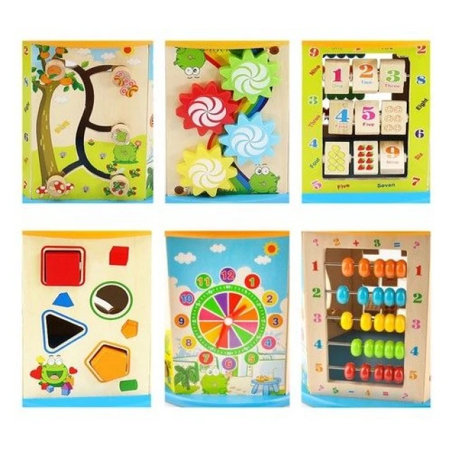 Wooden educational cube with moving elements - Kruzzel