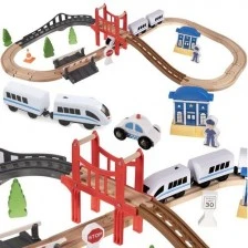 Wooden railway with track - Kruzzel