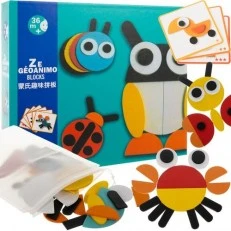 Дървен пъзел животни и насекоми - 49 части - Kruzzel