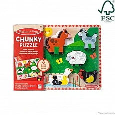 Детски масивен мъзел 8 части - Селскостопански животни - Melissa & Doug