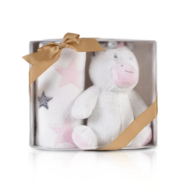 Бебешко одеяло 90/75 cm с играчка Unicorn Stars