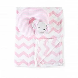 Baby blanket 90/75 cm with pillow Sammy pink