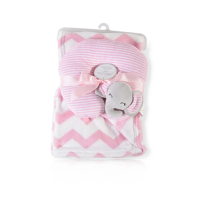Baby blanket 90/75 cm with pillow Sammy pink