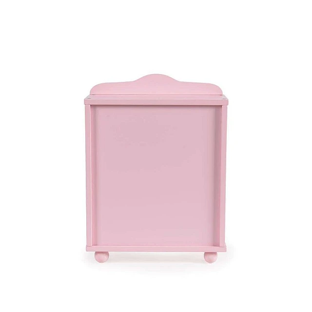 Wooden wardrobe for dolls with 3 hangers pink