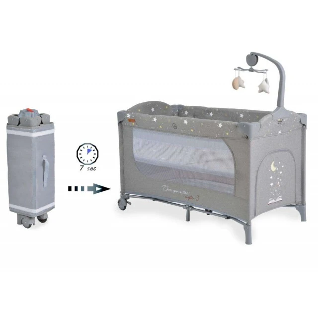 Baby crib Once upon a time 3 gray