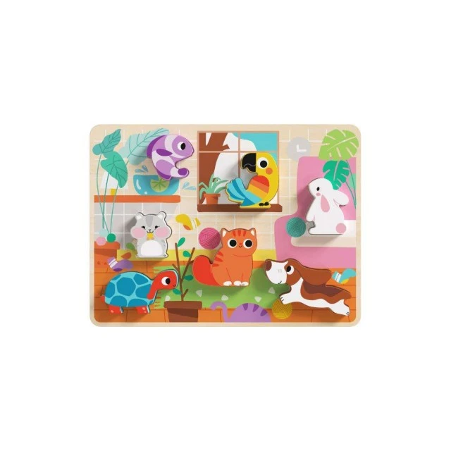 Wooden puzzle 3D pets TH635 8 pieces