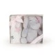 Baby blanket 90/75 cm with toy Elephant pink