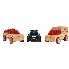 Wooden cars Mini 3-Pack rescue vehicles 53106