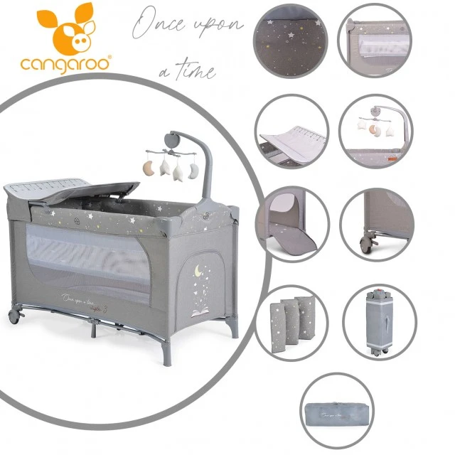 Baby crib Once upon a time 3 gray