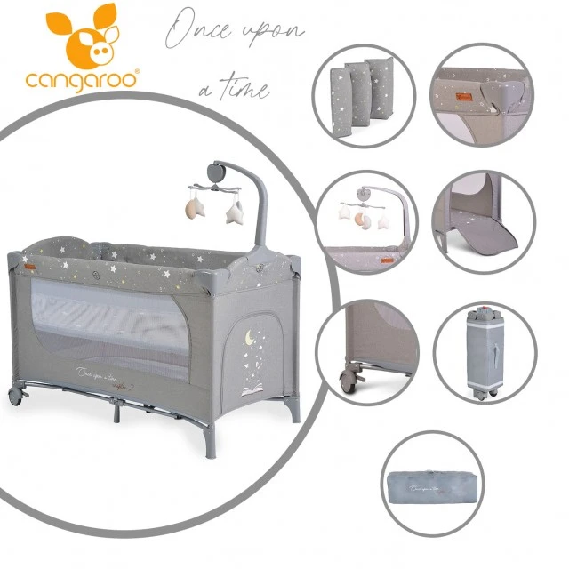 Baby crib Once upon a time 2 gray