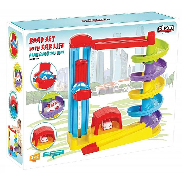 Roller coaster with cars and lift 07668