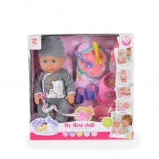 Doll 31cm peeing with shoes, pot, utensils 8280