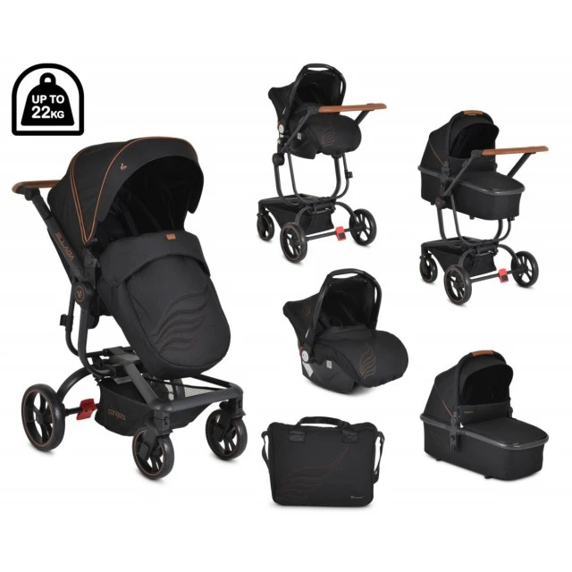 Combined stroller Ellada 3 in 1 black