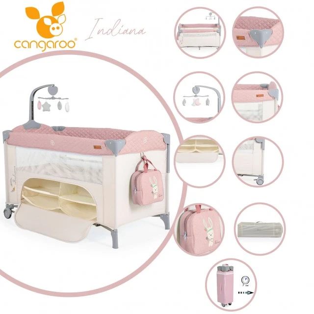 Baby crib Indiana pink