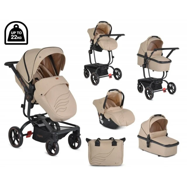 Combined stroller Ellada 3 in 1 beige