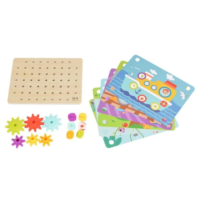 Wooden toy with gears TK352