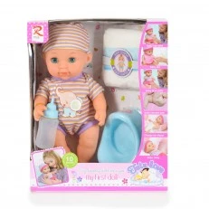 Doll 31cm peeing with potty blue 8126