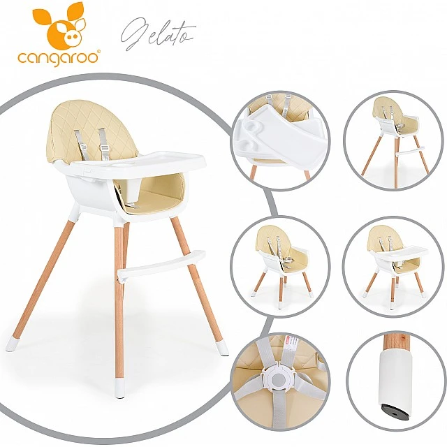 Wooden dining chair Gelato 2in1 beige