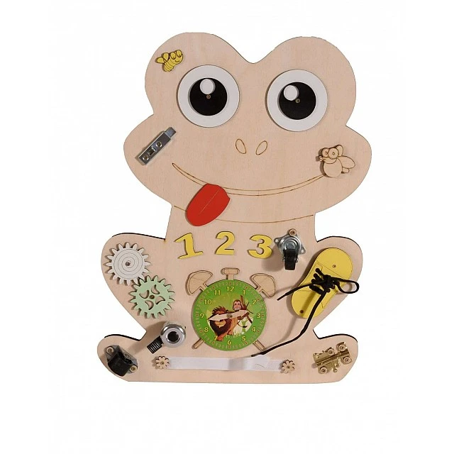 Montessori wooden board Frog