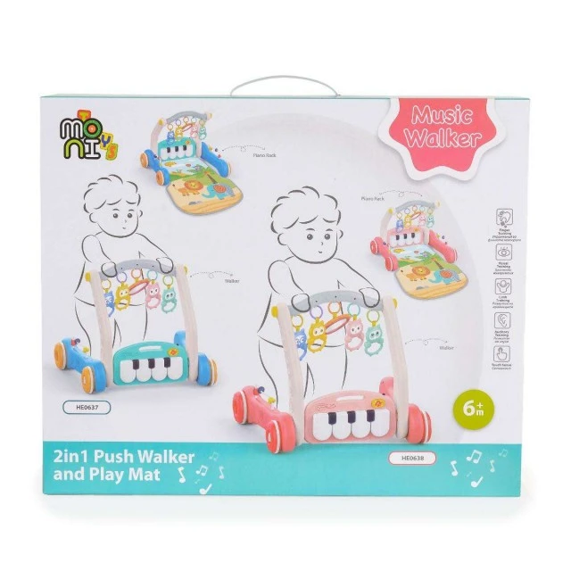 2in1 Piano blue HE0637 walker toy