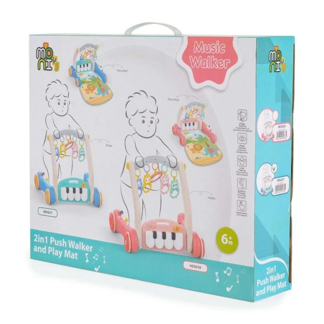2in1 Piano blue HE0637 walker toy