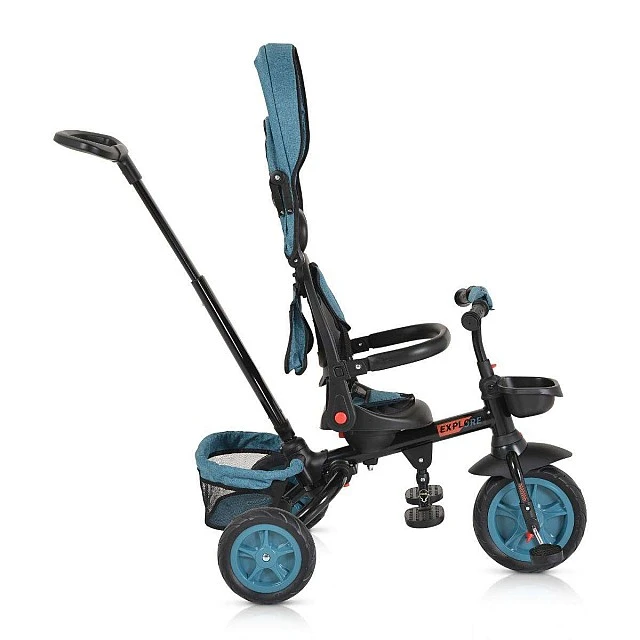 Childrens Tricycle Explore with folding handlebar turquoise