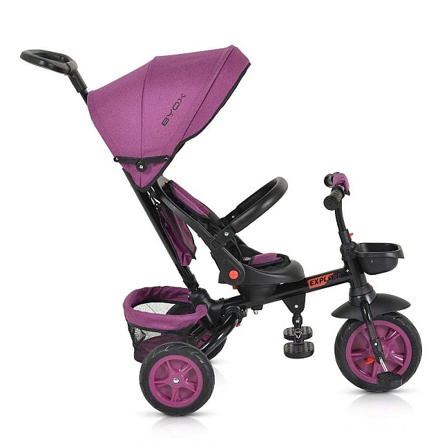 Childrens Tricycle Explore with folding handlebar purple
