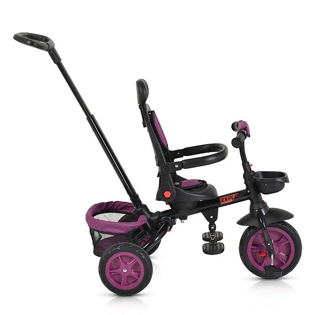Childrens Tricycle Explore with folding handlebar purple